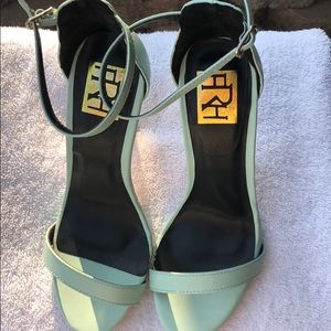 Mint color strapped high heel sandals